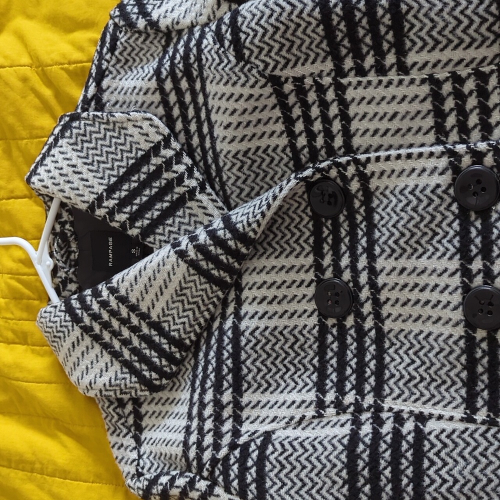 Like new, Rampage pea coat, size small, black and gray.